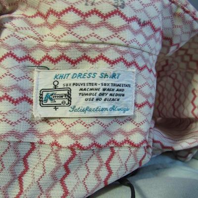 Lot 63:  Vintage Men's Button Down Shirt, Kmart Knit Dress Shirt, 17/33, Poly/Triacetate