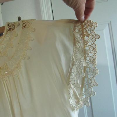 Lot 65:  Antique Short Top With Lace Trim, Ivory Colored