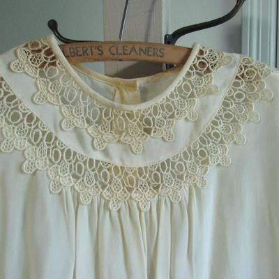 Lot 65:  Antique Short Top With Lace Trim, Ivory Colored