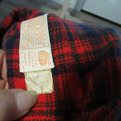 Lot 66:  Vintage Women's Red Plaid Blazer, Pendleton, 100% Virgin Wool, Size 12