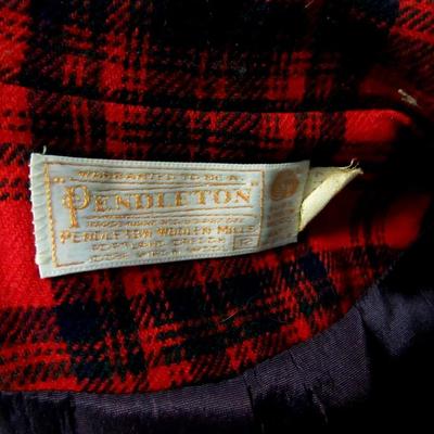 Lot 66:  Vintage Women's Red Plaid Blazer, Pendleton, 100% Virgin Wool, Size 12