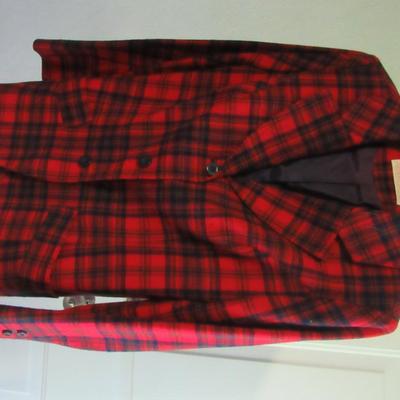 Lot 66:  Vintage Women's Red Plaid Blazer, Pendleton, 100% Virgin Wool, Size 12