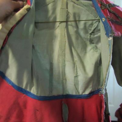 Lot 68:  Antique Ladies Top, Velvet Type Material With Fancy Metallic Ribbon Trim, Old West Style