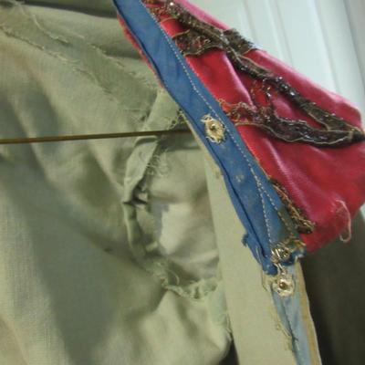 Lot 68:  Antique Ladies Top, Velvet Type Material With Fancy Metallic Ribbon Trim, Old West Style