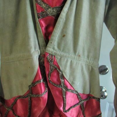 Lot 68:  Antique Ladies Top, Velvet Type Material With Fancy Metallic Ribbon Trim, Old West Style