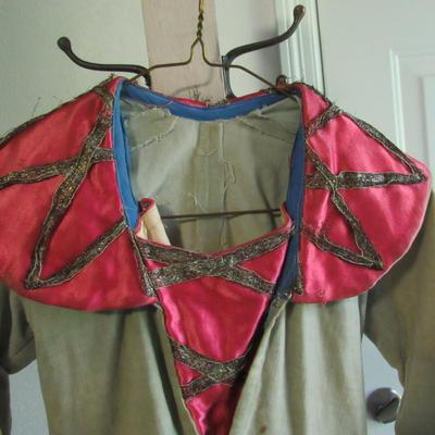 Lot 68:  Antique Ladies Top, Velvet Type Material With Fancy Metallic Ribbon Trim, Old West Style