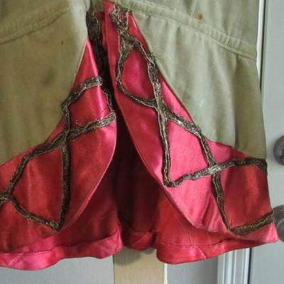 Lot 68:  Antique Ladies Top, Velvet Type Material With Fancy Metallic Ribbon Trim, Old West Style