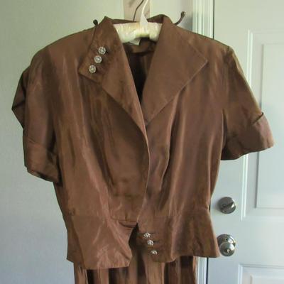 Lot 71: Nice Vintage 1950s Ladies 2 Piece Long Dress and Jacket Set, Ann Kauffmen, See All Photos