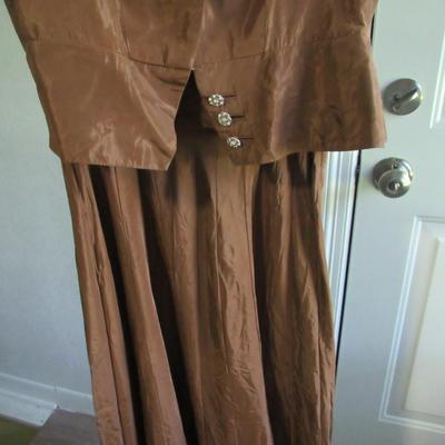 Lot 71: Nice Vintage 1950s Ladies 2 Piece Long Dress and Jacket Set, Ann Kauffmen, See All Photos