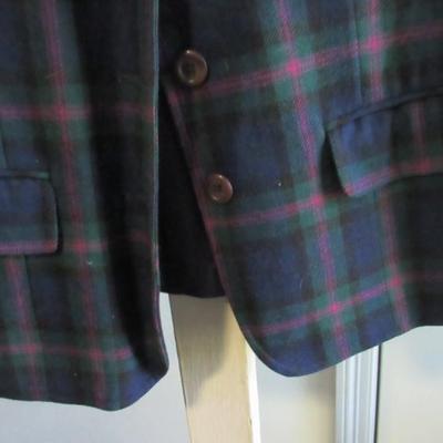 Lot 74: Vintage Blue Plaid Pendleton Woolen Mills 100% Virgin Wool Blazer, Size 12