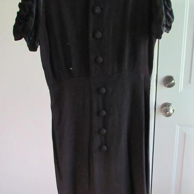 Lot 81: Vintage Black Dress With Huge Bow at Neckline