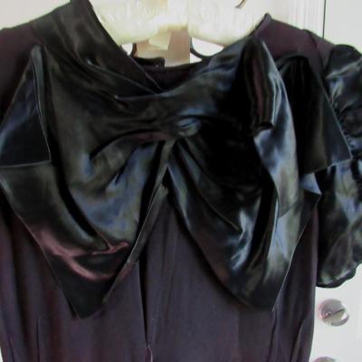 Lot 81: Vintage Black Dress With Huge Bow at Neckline