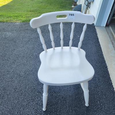 Solid Wood Chair painted White with cushion