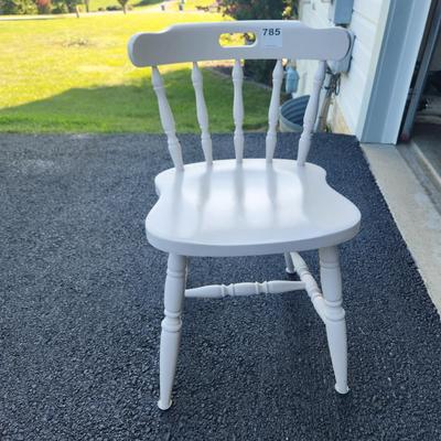 Solid Wood Chair painted White with cushion