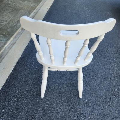 Solid Wood Chair painted White with cushion