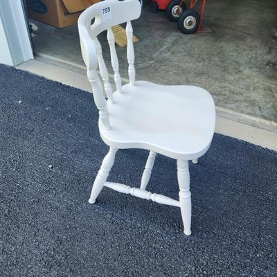 Solid Wood Chair painted White with cushion