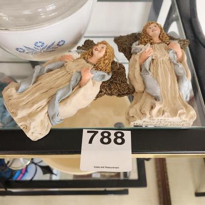 Pair of June McKenna Collectibles 1993 Angel of Peace Christmas Ornaments