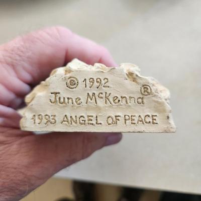 Pair of June McKenna Collectibles 1993 Angel of Peace Christmas Ornaments