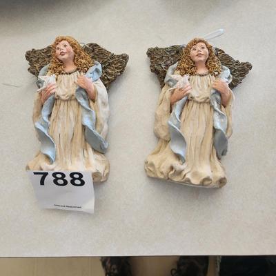 Pair of June McKenna Collectibles 1993 Angel of Peace Christmas Ornaments