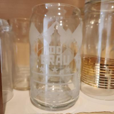Kitchen Cabinet of Glasses , Bowls, Coke Coca Cola Glasses