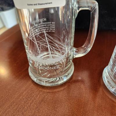 3  Sailing Ships Boat Mugs Schooner, Clipper, Barkentine