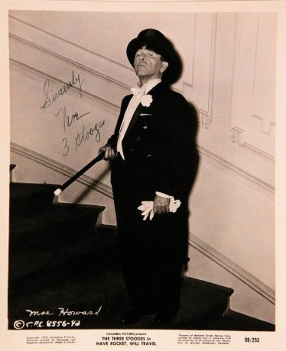 Moe Howard signed portrait photo | EstateSales.org