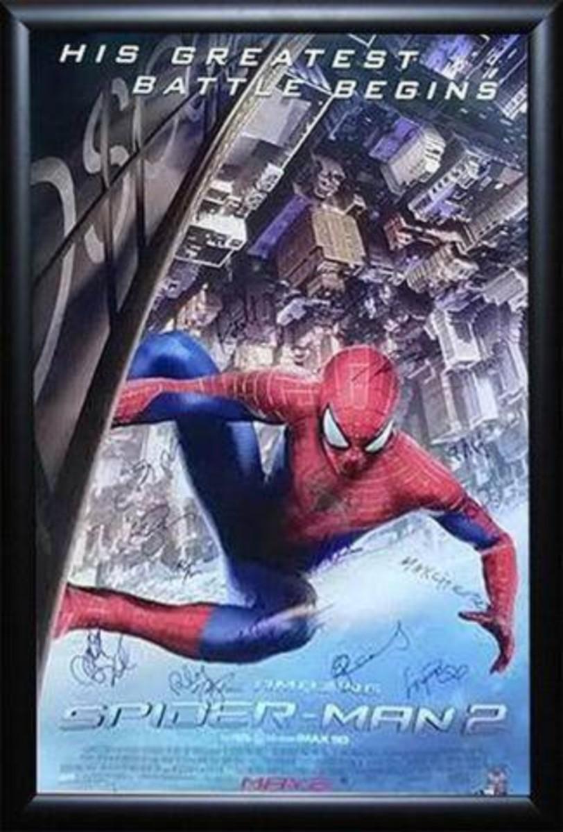 The Amazing SpiderMan 2 cast signed movie poster