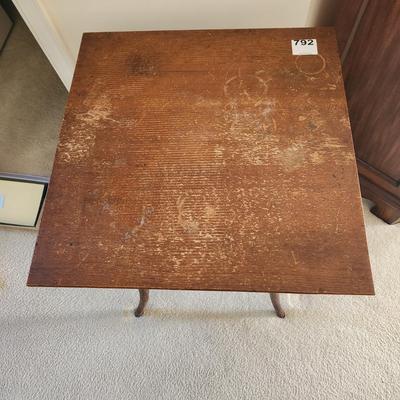 Antique Vintage  2 tiered Solid Wood Parlor Table 22x22x28