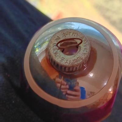 Vintage Shiny Brite Christmas bulbs with stripe design in original carton