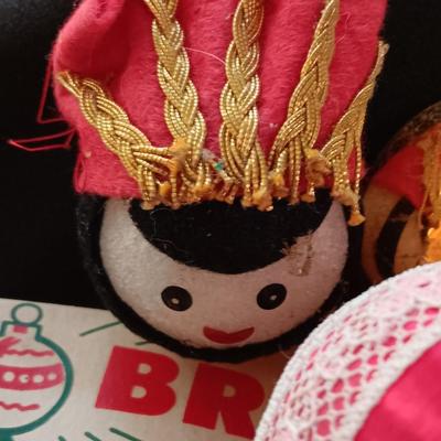 Vintage Shiny Brite Christmas- glass bulbs with designs and other ornaments