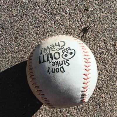 Old Baseball glove with baseball MARKED DEBOW 652 Genuine leather.