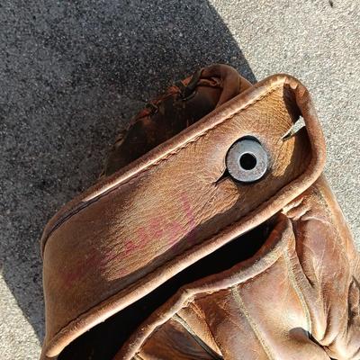 Another older Baseball Glove with ball