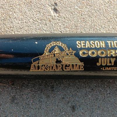 Colorado Rockies Limited edition Season Ticket holder July 7, 1998 Wooden Baseball bat All-star Game