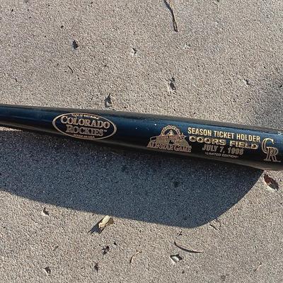 Colorado Rockies Limited edition Season Ticket holder July 7, 1998 Wooden Baseball bat All-star Game