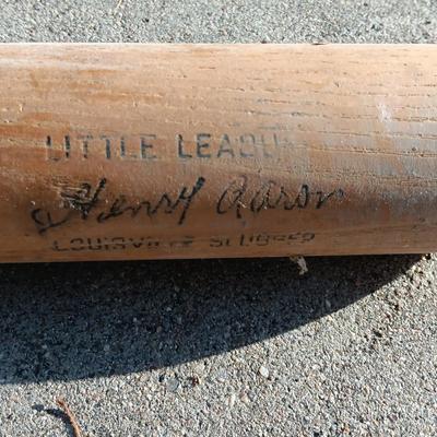 Louisville Slugger I25J Wooden baseball bat with Wilson glove and a ball