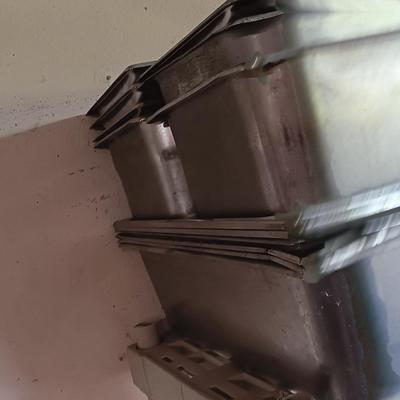 Stainless steel sterno dual burner heat warming pan with lid and inserts.