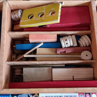 Kid's toys, metal Chinese checkers - Tinker toys - Lego's and more