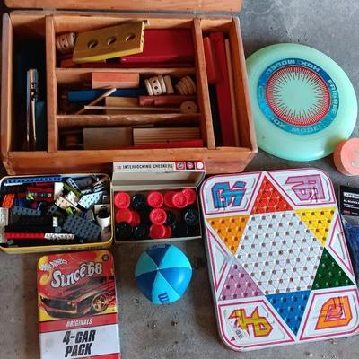 Kid's toys, metal Chinese checkers - Tinker toys - Lego's and more