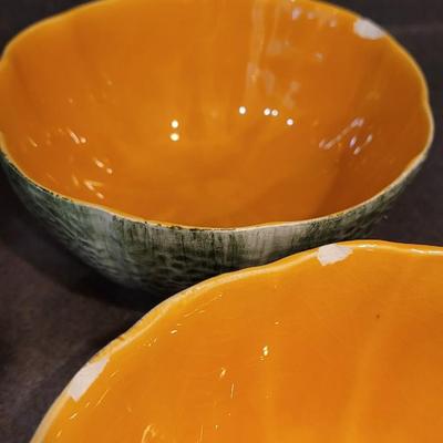 (4) Ceramic Cantaloupe Bowls
