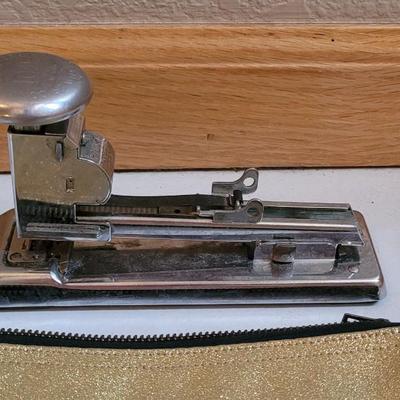 Vintage Stapler, Bank Bag and Wire Paper Tray