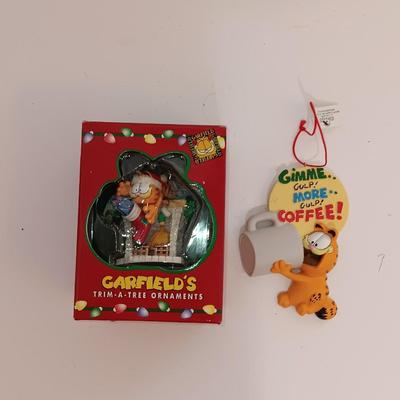 Collectible Garfield ornaments Garfield trim a tree ornament and Gimme more coffee anytime use