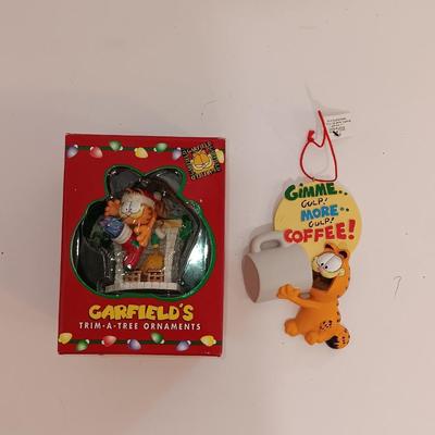 Collectible Garfield ornaments Garfield trim a tree ornament and Gimme more coffee anytime use