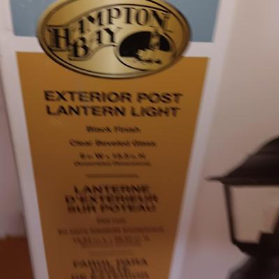 New Hampton Bay Exterior post Lantern Light and a inside globe light