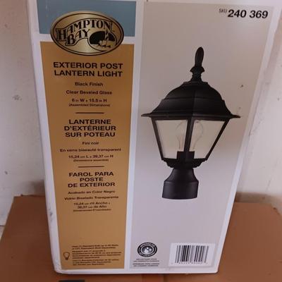 New Hampton Bay Exterior post Lantern Light and a inside globe light