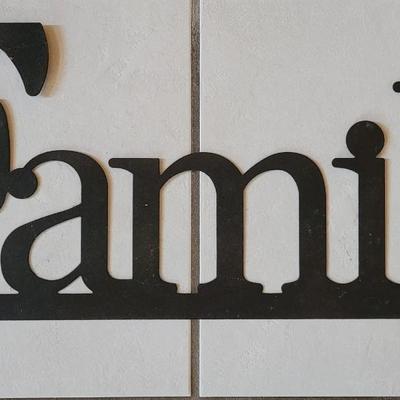 Metal Family Sign with 2 Bases