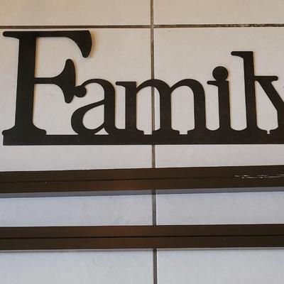 Metal Family Sign with 2 Bases