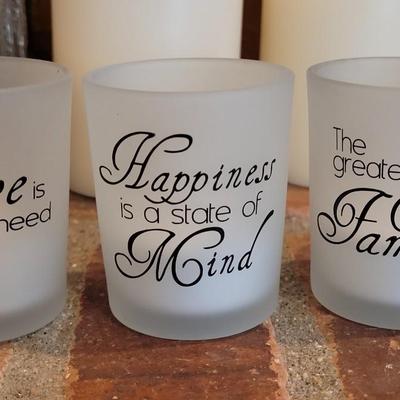 Group of Faux Candles and Holders