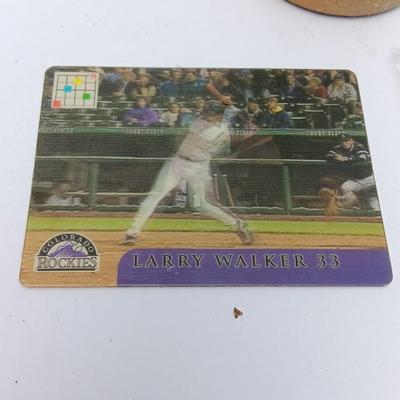 Colorado Rockies Bobble head with CR Pin and Larry Walker #33 collectible card