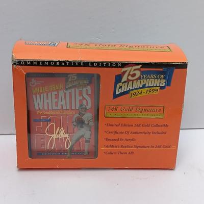 Wheaties Commemorative edition 24kt gold signature mini box collection John Elway Denver Bronco's