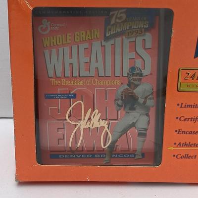 Wheaties Commemorative edition 24kt gold signature mini box collection John Elway Denver Bronco's